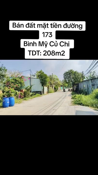 Đất mặt tiền đường 173, Bình Mỹ, Củ Chi 208m² giá 5 tỷ - Vị trí đẹp, thương lượng tốt!