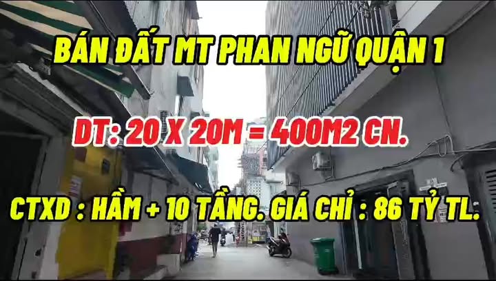 Đất mặt tiền Phan Ngữ, Quận 1, 400m² giá 86 tỷ - Đầu tư sinh lời ngay!
