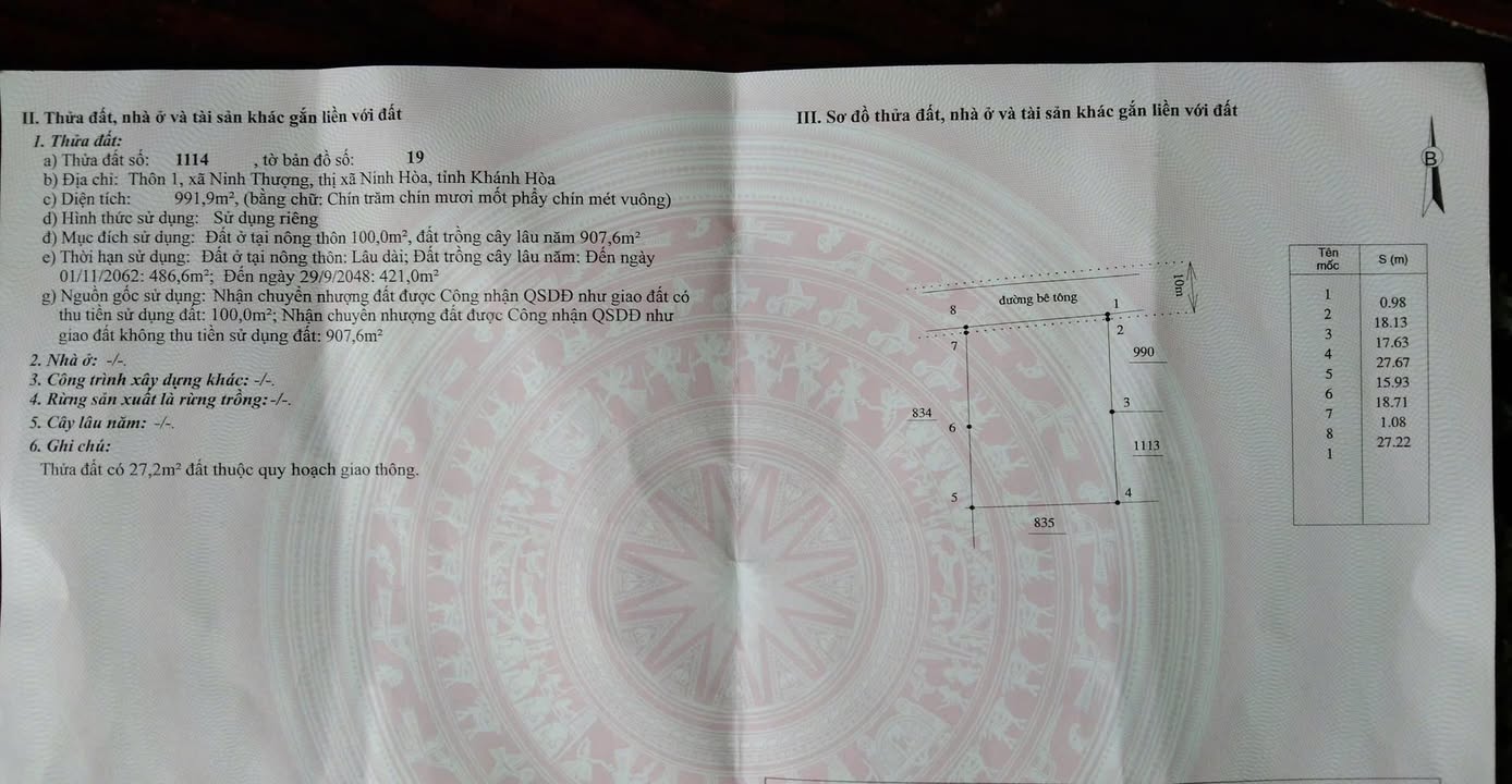 Đất thổ cư 1000m² tại Ninh Thượng - Gần đường ô tô, giá 50 tỷ