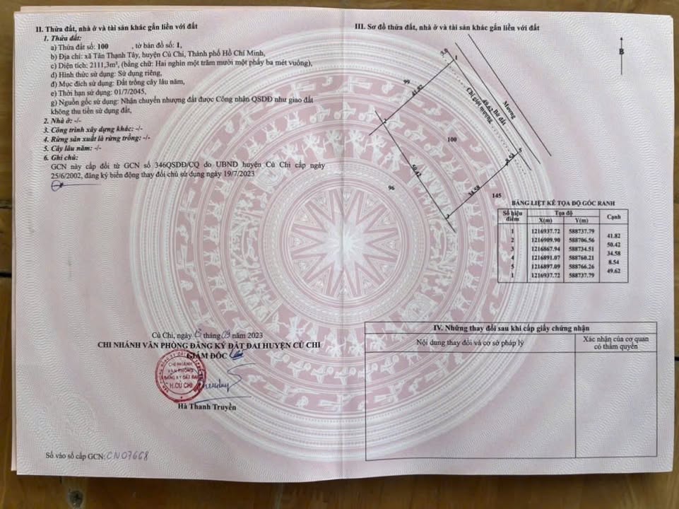 Đất vườn 2111m² xã Tân Thạnh Tây, huyện Củ Chi - Đường xe hơi vào tận nơi!