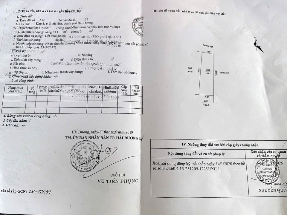 Đất nền đường Điện Biên Phủ, Hải Dương 53,1m² - Sổ hồng chính chủ, giá đầu tư hấp dẫn!