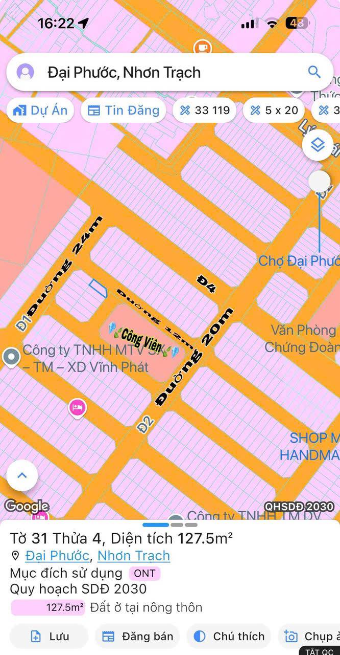 Đất nền Tái Định Cư Đại Phước 127.5m² - Lô góc VIP, cơ hội đầu tư sinh lời!