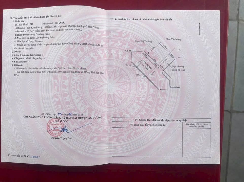 Đất nền An Dương Hải Phòng 62.8m² giá 2 tỷ - Sổ đỏ chính chủ, mặt đường Kiến Phong!