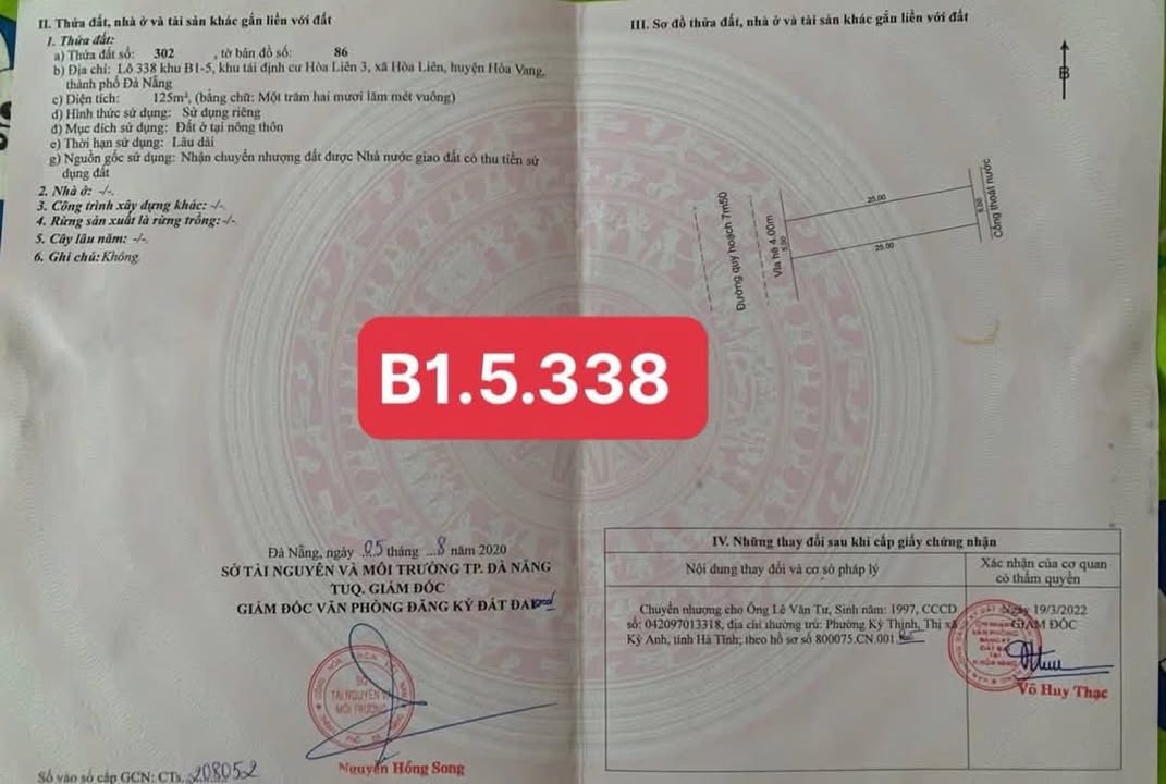 Đất Hòa Liên 3 Đà Nẵng 125m² giá 3 tỷ - Vị trí đẹp, kinh doanh thuận lợi!