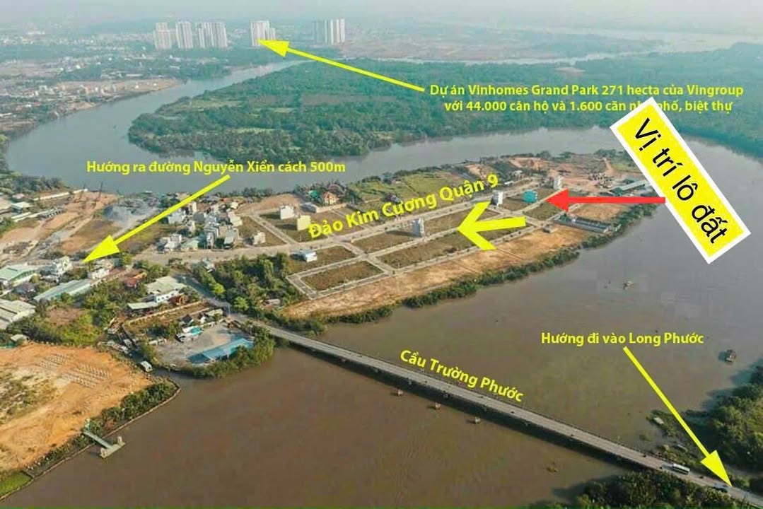 Đất nền Đảo Kim Cương, Trường Thạnh, Quận 9 - 66m² giá 3.7 tỷ - View sông đẹp mát mẻ!