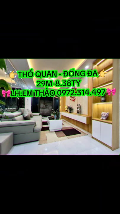 Nhà phố Thổ Quan Đống Đa 29m² giá 8.38 tỷ - Full nội thất, tiện kinh doanh!