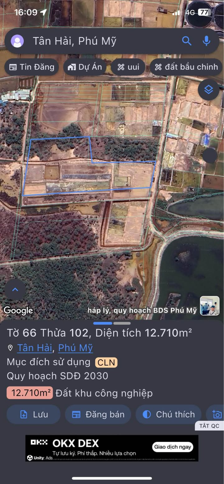 Đất nền Tân Hải Phú Mỹ 12.710m² giá 12.71 tỷ - Hai mặt tiền lý tưởng cho kho bãi!