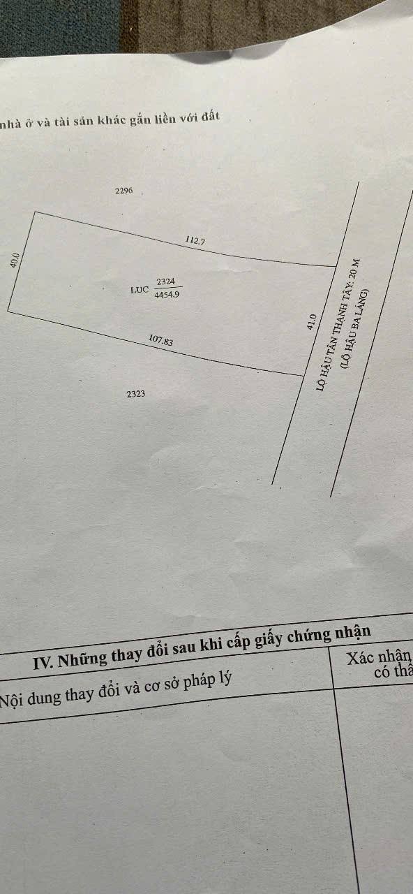 Đất mặt tiền Lộ Hậu Tân Thạnh Tây, 4455m² giá 4 tỷ - Pháp lý đầy đủ, thuận tiện xây kho xưởng!