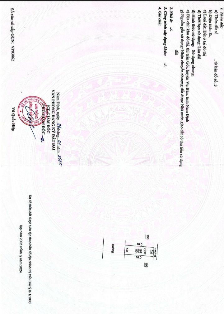 Đất Đô Thị Gôi Vụ Bản 80m² giá mềm - Hướng Nam, trục thông thoáng!