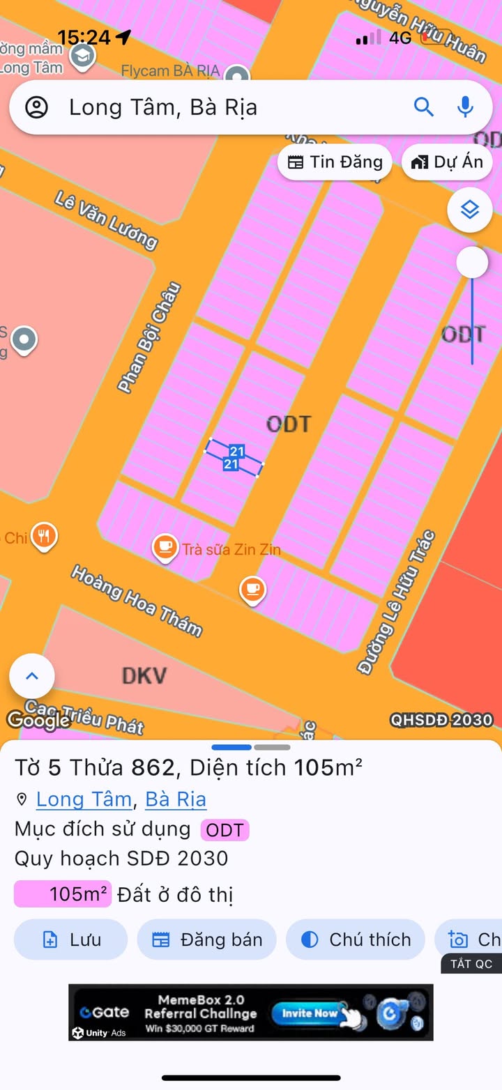 Đất nền đẹp Long Tâm, Bà Rịa 105m² chỉ 3.19 tỷ - Sổ hồng chính chủ!