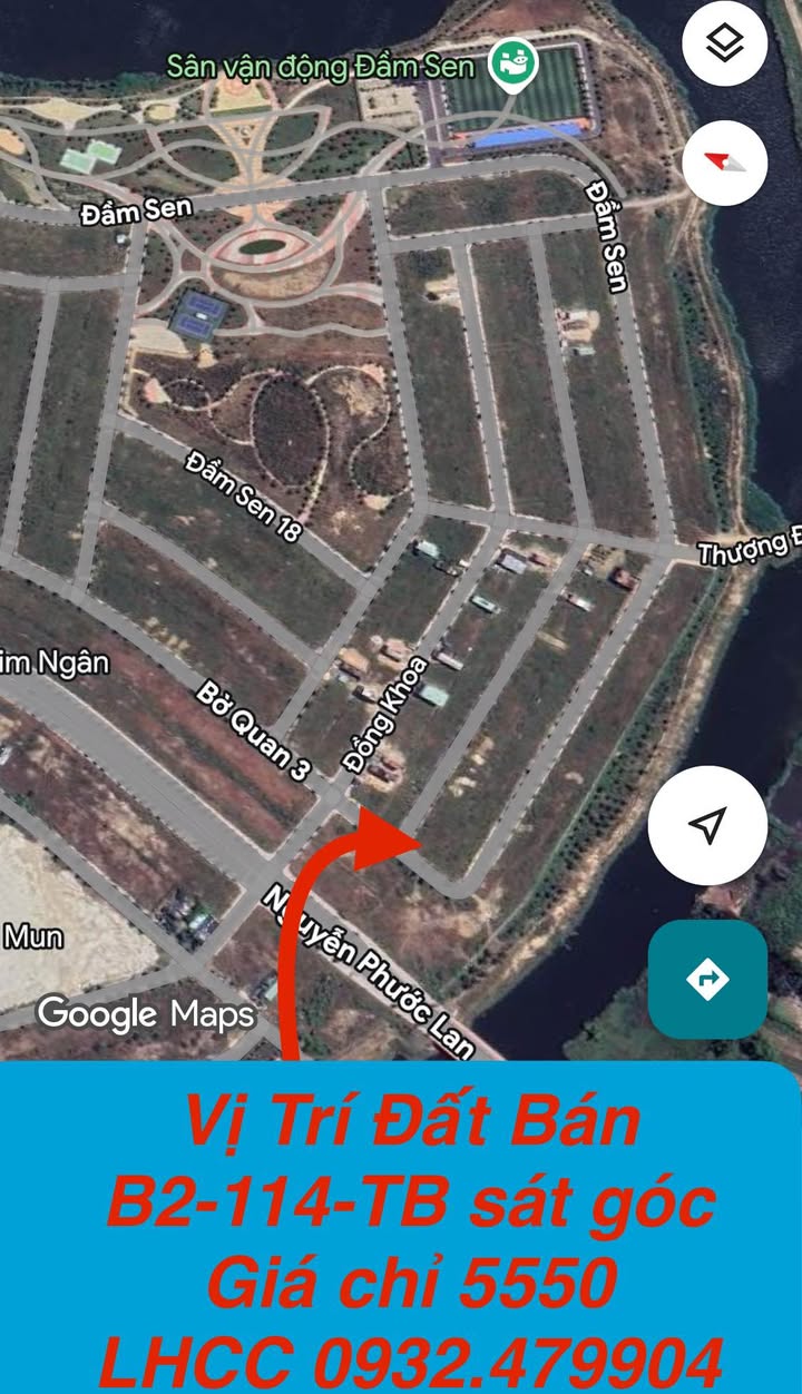 Đất nền Đầm Sen Đà Nẵng 100m² giá 5.55 tỷ - Hướng Bắc, sát lô góc!