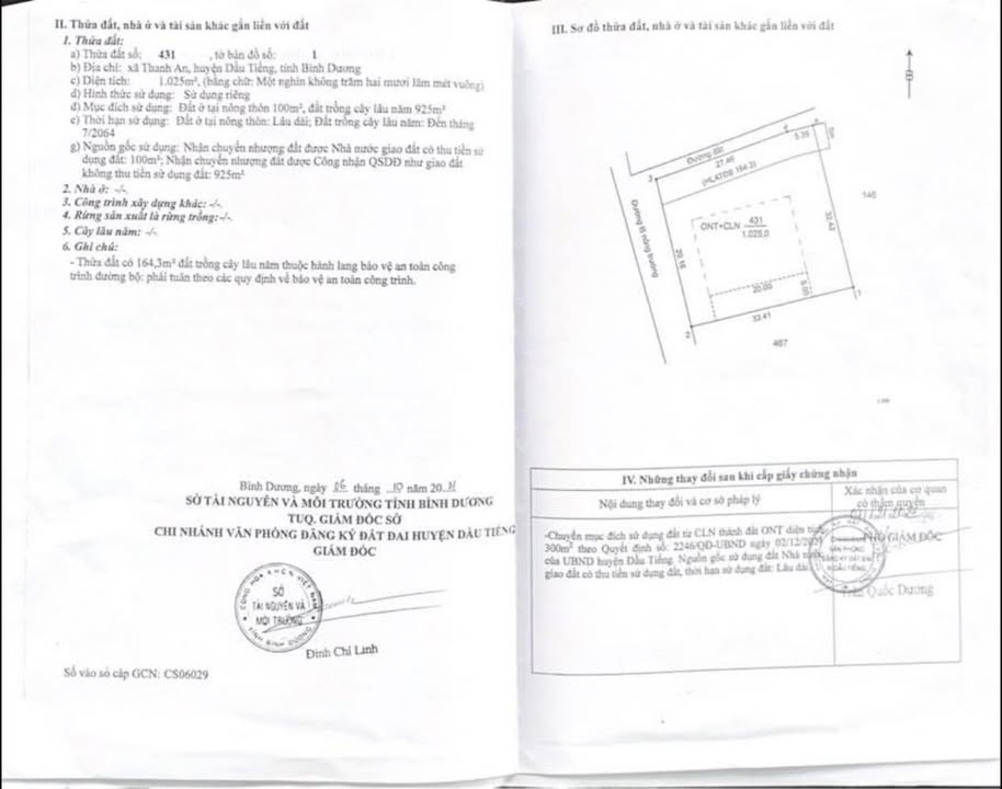 Đất thổ cư 957m² xã Thanh An Dầu Tiếng 2.2 tỷ - Vị trí góc đẹp, đầu tư sinh lời!