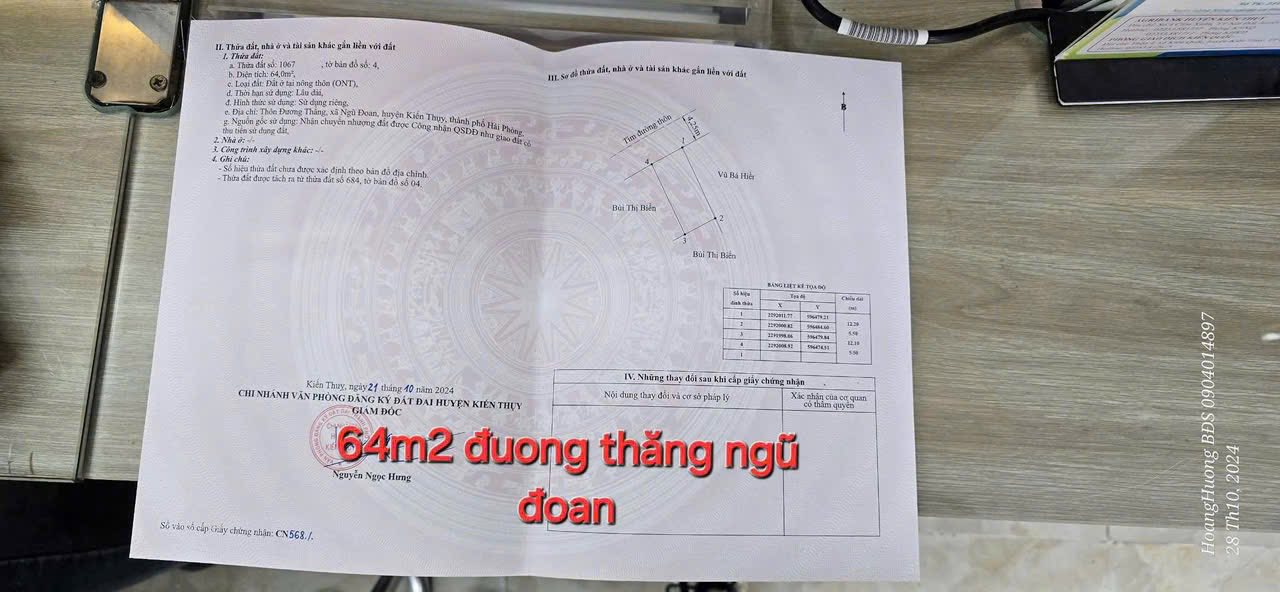 Đất nền Ngũ Đoan, Kiến Thụy 64m² giá thỏa thuận - Cơ hội đầu tư hấp dẫn!