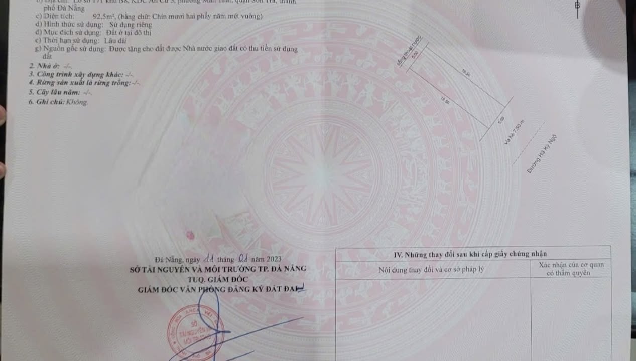 Đất nền đường Hà Kỳ Ngộ, Sơn Trà, Đà Nẵng 185m² giá 38 tỷ - Cơ hội đầu tư tuyệt vời!