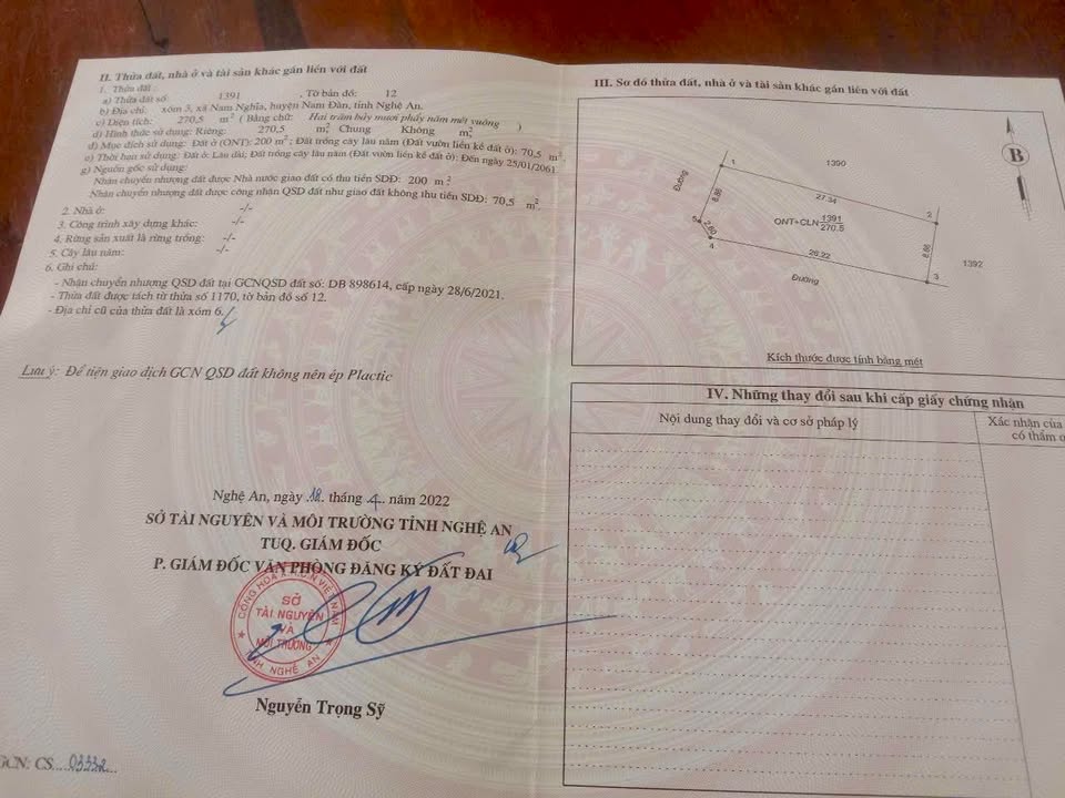 Đất nền xóm 3 Nam Nghĩa 270m² giá 800 triệu - Lô góc hai mặt đường nhựa