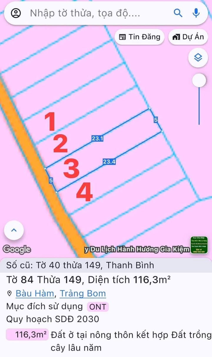 Đất nền thổ cư Bàu Hàm 110m² giá 550 triệu - Đầu tư sinh lời ngay!