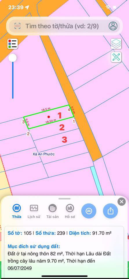 Đất thổ cư An Phước Long Thành 92.5m² giá 1.1 tỷ - Sổ đỏ chính chủ, phù hợp xây nhà ở!