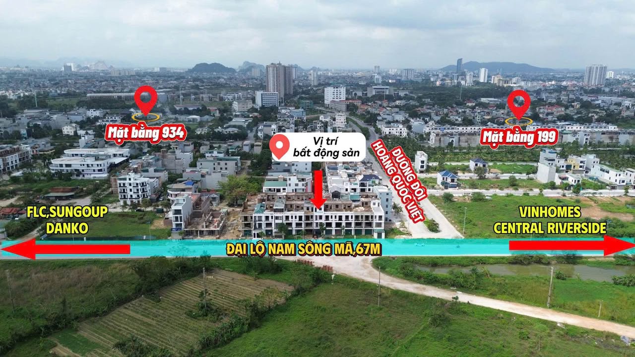 Bán cặp thô mặt tiền đường Đại lộ Nam Sông Mã 200m² giá 12.5 tỷ - Vị trí đắc địa cho showroom!