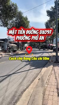 Đất nền mặt tiền ĐX097, Phú An, 733m² - Cơ hội đầu tư tuyệt vời!