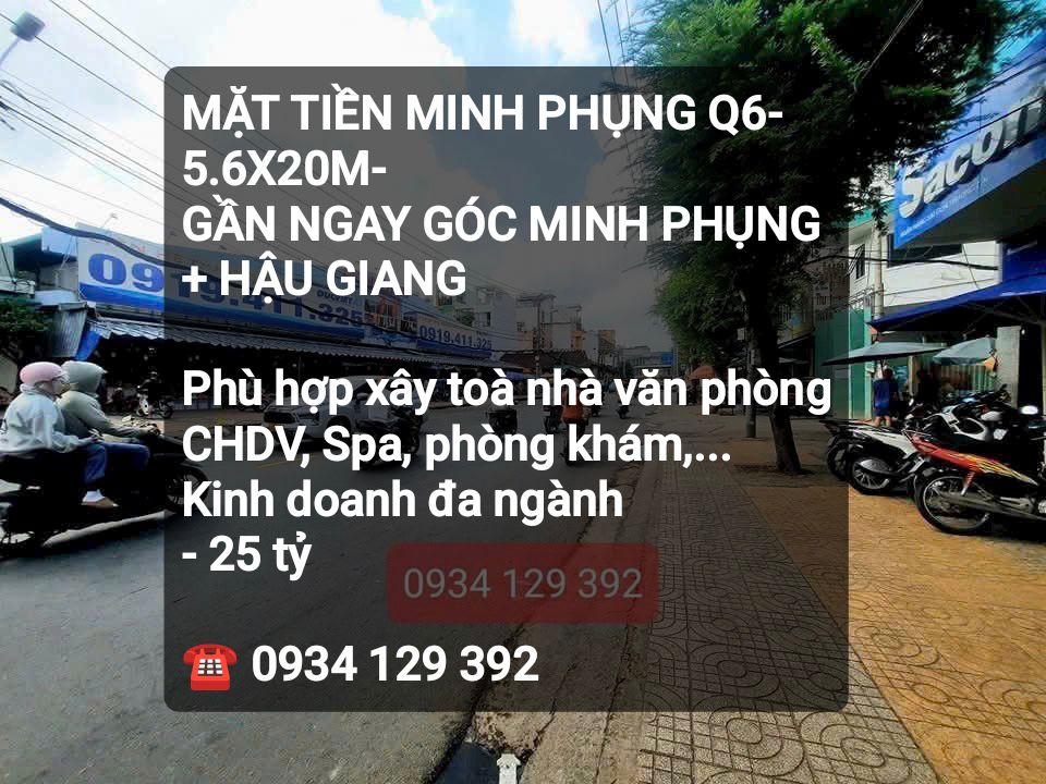 FrontHouse mặt tiền Minh Phụng Quận 6, 113m² giá 25 tỷ - Kinh doanh đa ngành sầm uất!