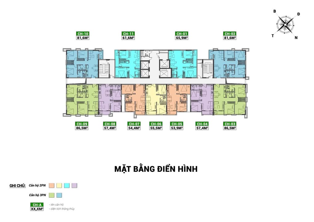 Căn hộ Chung cư Thiên Ân CenTra Bắc Giang 61,6m² giá 4,62 tỷ - Sẵn sàng bàn giao!