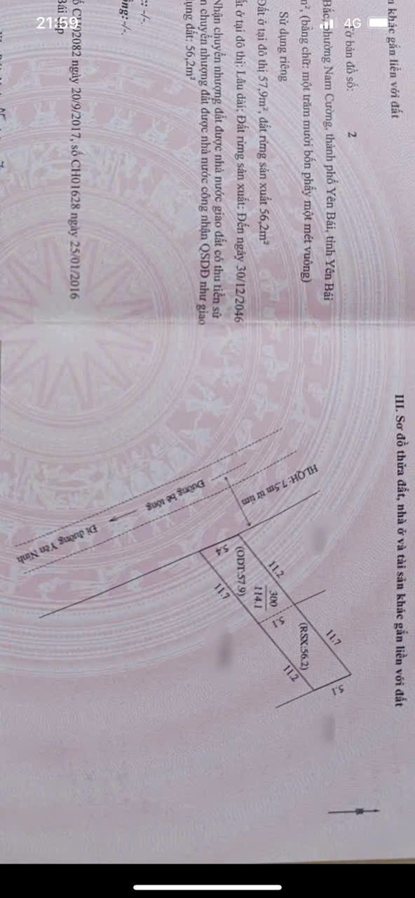 Lô đất 129m² tại đường Cường Bắc, phường Nam Cường - Giá 700 triệu, hướng Tây Nam!