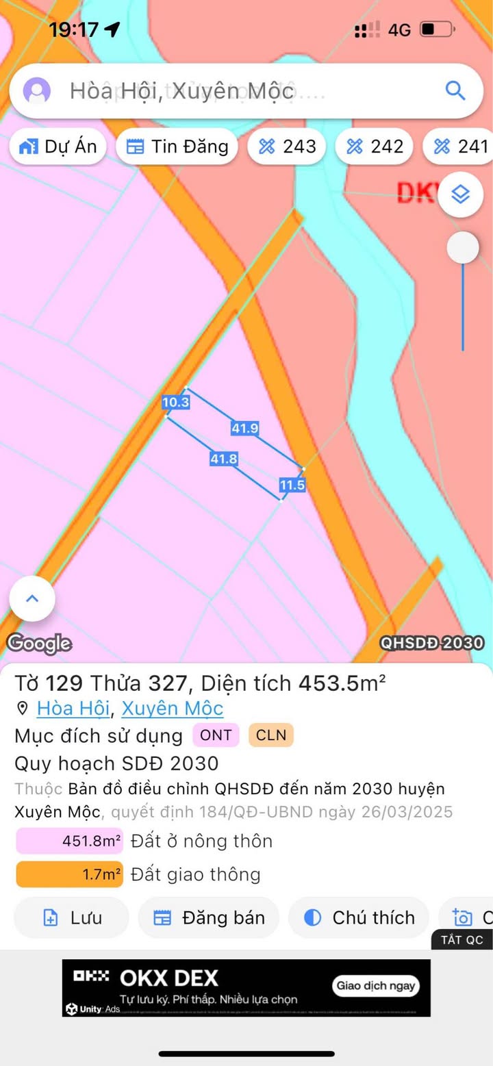 Đất nền Hòa Hội, Xuyên Mộc 4326m² giá 1 tỷ - Cơ hội đầu tư lý tưởng!