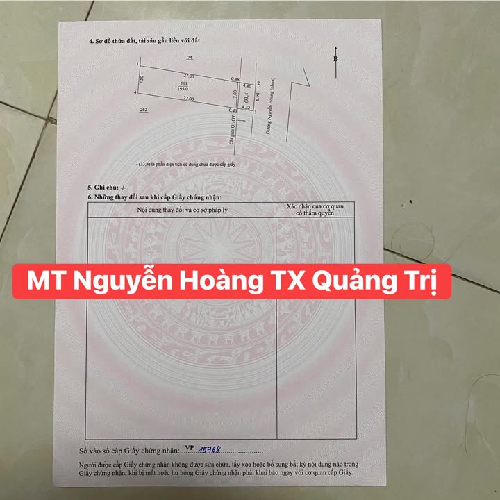 Nhà mặt tiền Nguyễn Hoàng, Thị xã Quảng Trị, 189m² - Cơ hội đầu tư kinh doanh lý tưởng!