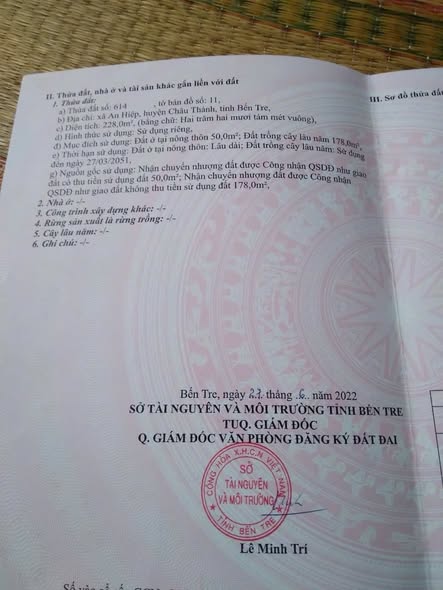 Đất nền An Hiệp Tân Châu 228m² giá 670 triệu - Đường xe 16 chỗ vào tận nơi!