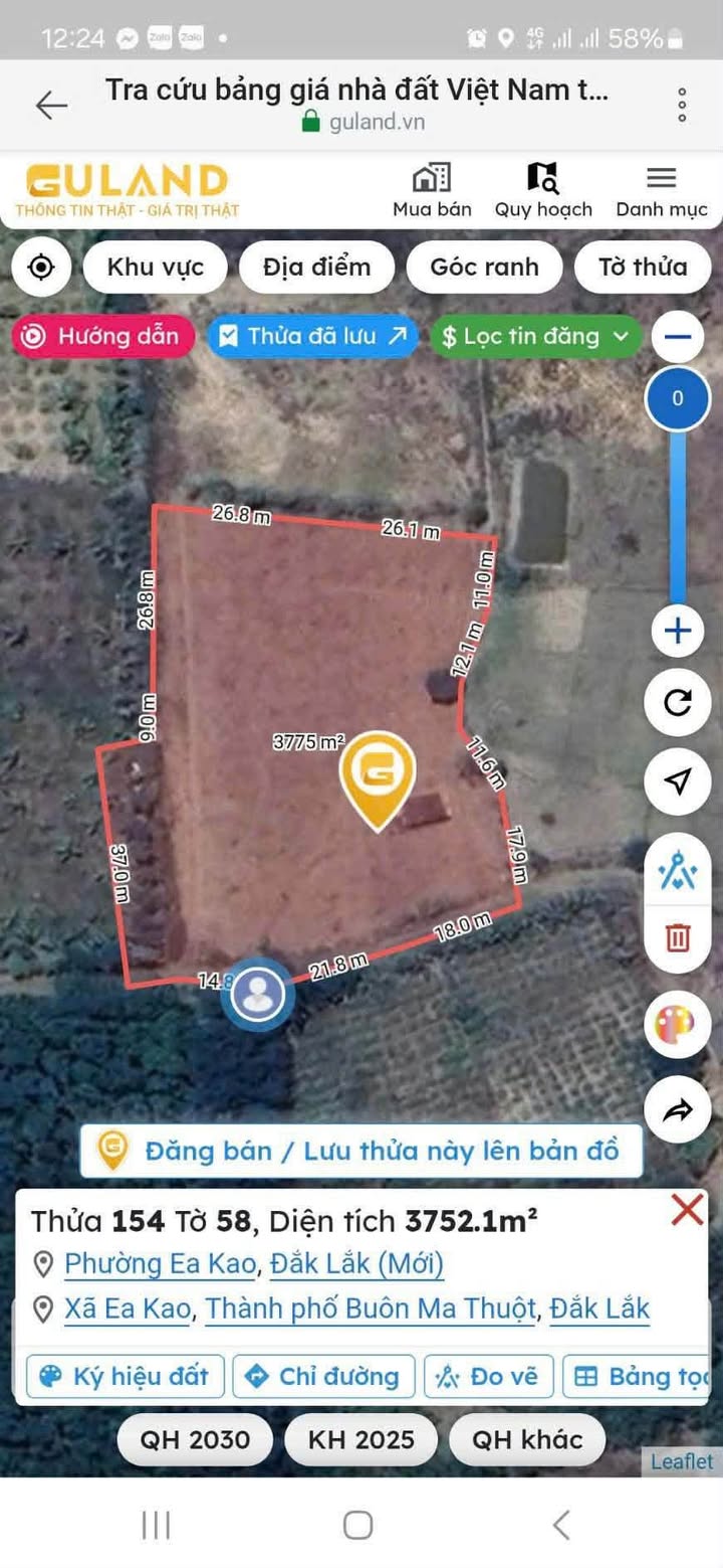 Đất nền Phường Ea Kao, Buôn Ma Thuột 1332m² giá 850 triệu - Đầu tư sinh lời cao!