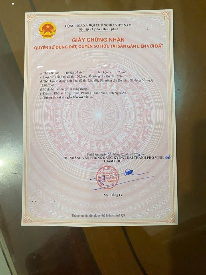 Đất nền Hưng Chính Vinh 107,8m² - Vị trí thuận lợi, thỏa thuận giá!