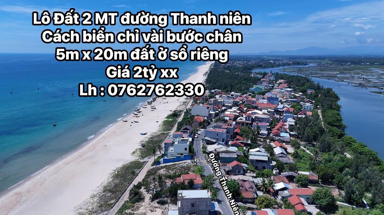 Lô đất đường Thanh Niên, Tam Thanh, Quảng Nam 100m² giá 2 tỷ - Chỗ nghỉ dưỡng lý tưởng gần biển!