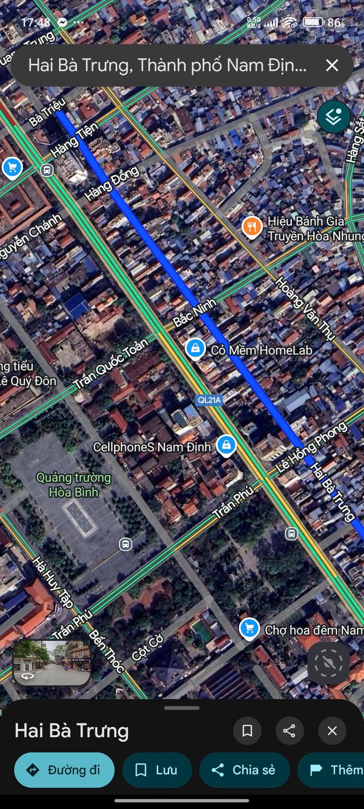 Nhà phố mặt tiền Đường Hai Bà Trưng, Nam Định 55m² giá 10 tỷ - Đầu tư sinh lời ngay!