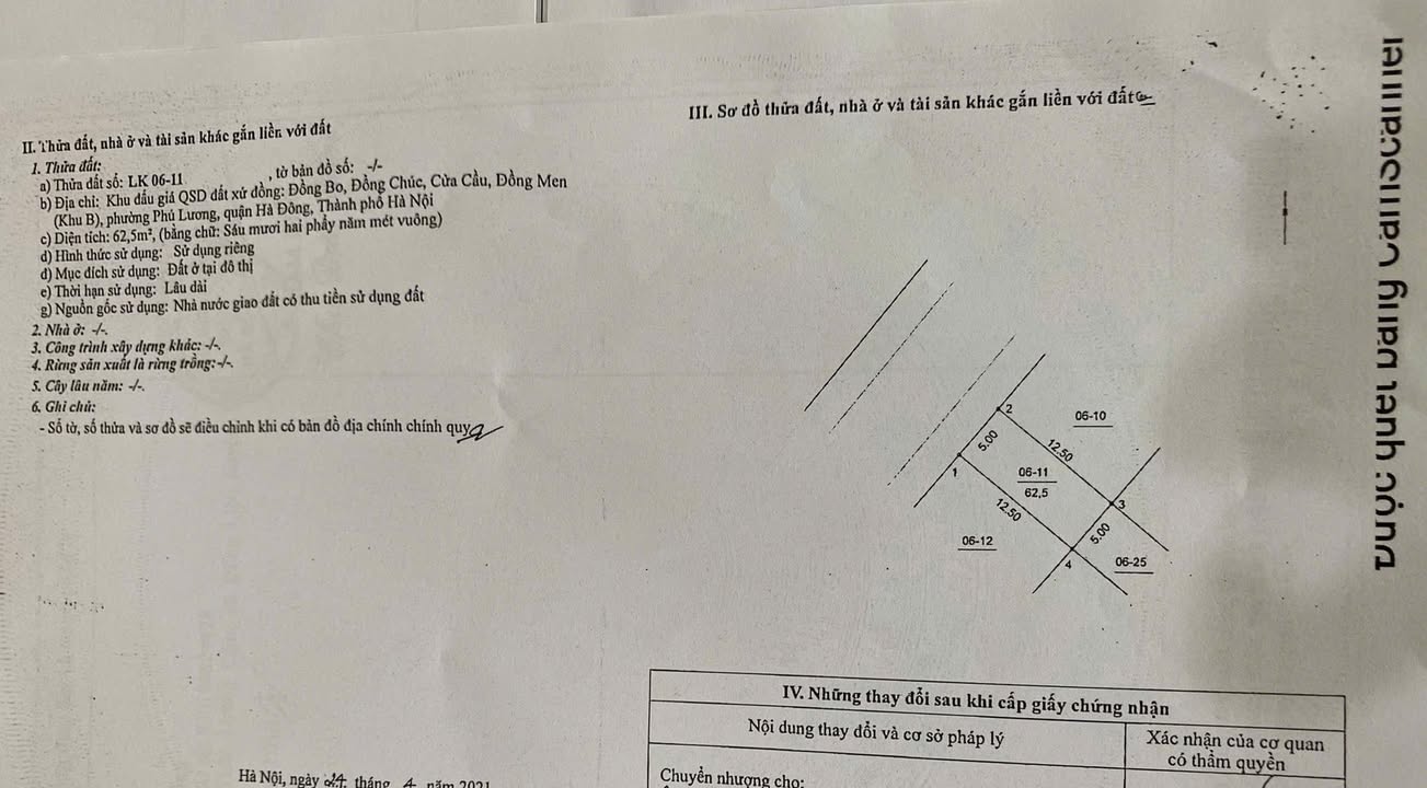 Đất đấu giá Phú Lương Hà Đông 62.5m² - Pháp lý rõ ràng, không lỗi phong thủy!