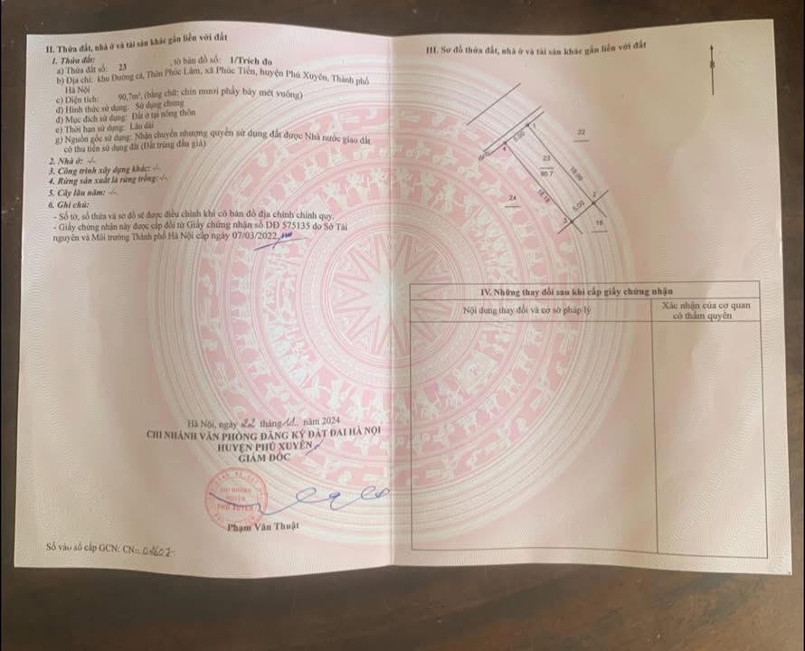 Đất đấu giá Phúc Tiến, Phú Xuyên 90m² giá thỏa thuận - Đường rộng ô tô tránh nhau!