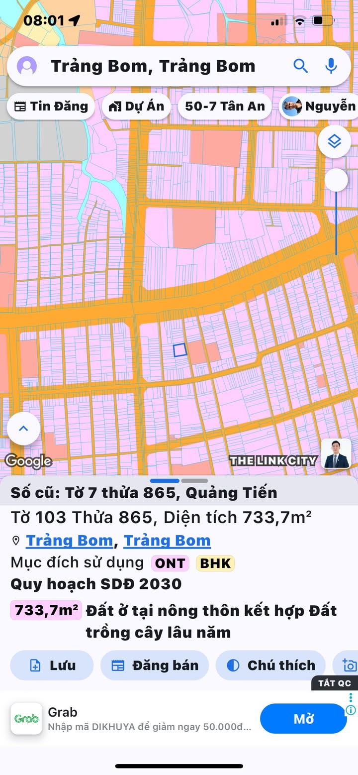 Đất nền Quảng Tiến Trảng Bom 733m² - Pháp lý rõ ràng, giá tốt cho đầu tư!