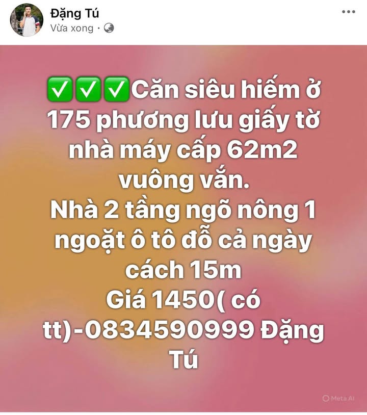 Nhà 2 tầng 175 Phương Lưu 62m² giá 1.45 tỷ - Ô tô đỗ cửa, vị trí đẹp!