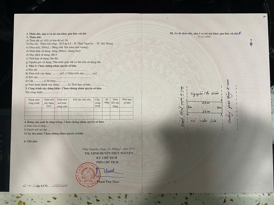 Đất nền Lập Lễ Thủy Nguyên 200m² giá 2.2 tỷ - Cơ hội đầu tư tốt!