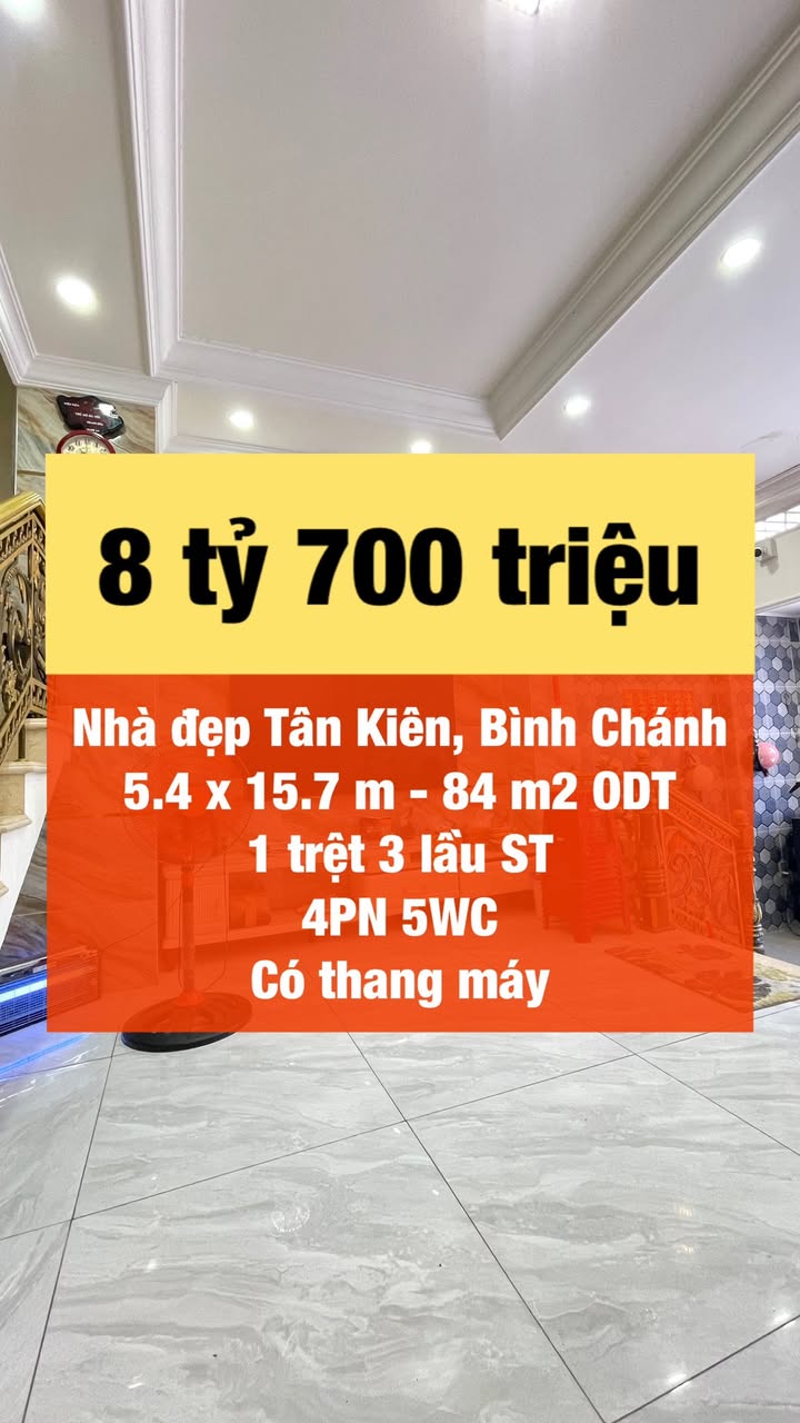 Nhà đẹp Bình Chánh 84m² giá 8.7 tỷ - Có thang máy hiện đại!