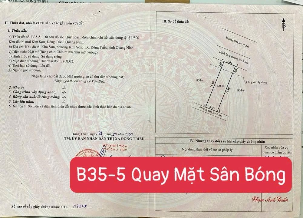Nhà bán Khu Đô Thị Kim Sơn Đông Triều 100m² giá 2.1 tỷ - Hướng Bắc, cắt lỗ cho anh chị em!