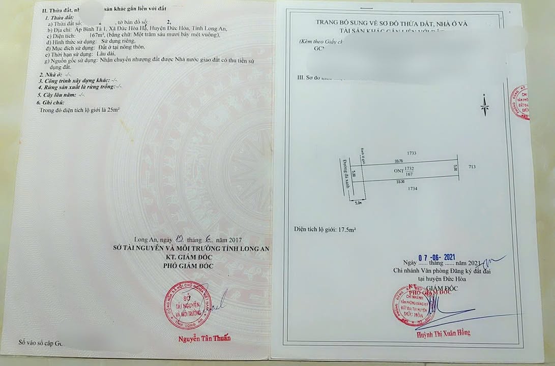 Đất thổ cư ấp Bình Tiền 1, Đức Hòa 170m² - Giá tốt cho nhà đầu tư!