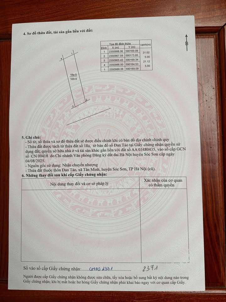 Đất thổ cư 103m² trục chính Đan Tảo, Sóc Sơn chỉ 3 tỷ - Cơ hội đầu tư tuyệt vời!