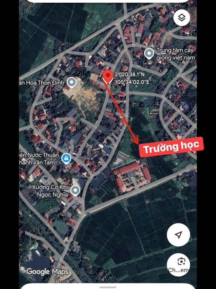 Đất thổ cư Vĩnh Phúc 96.9m² giá 1 tỷ - Đường thông thoáng, gần chợ và trường học!