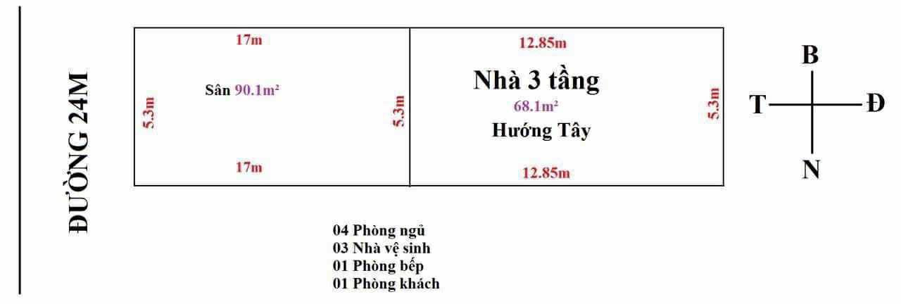 Nhà 3 tầng kinh doanh 69m² Đường 24 Quang Minh - Giá đầu tư chỉ 5 tỷ!