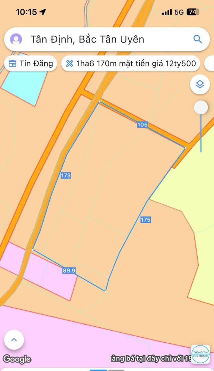 Đất mặt tiền Tân Định 16.000m² giá 10 tỷ - Cơ hội đầu tư vàng!