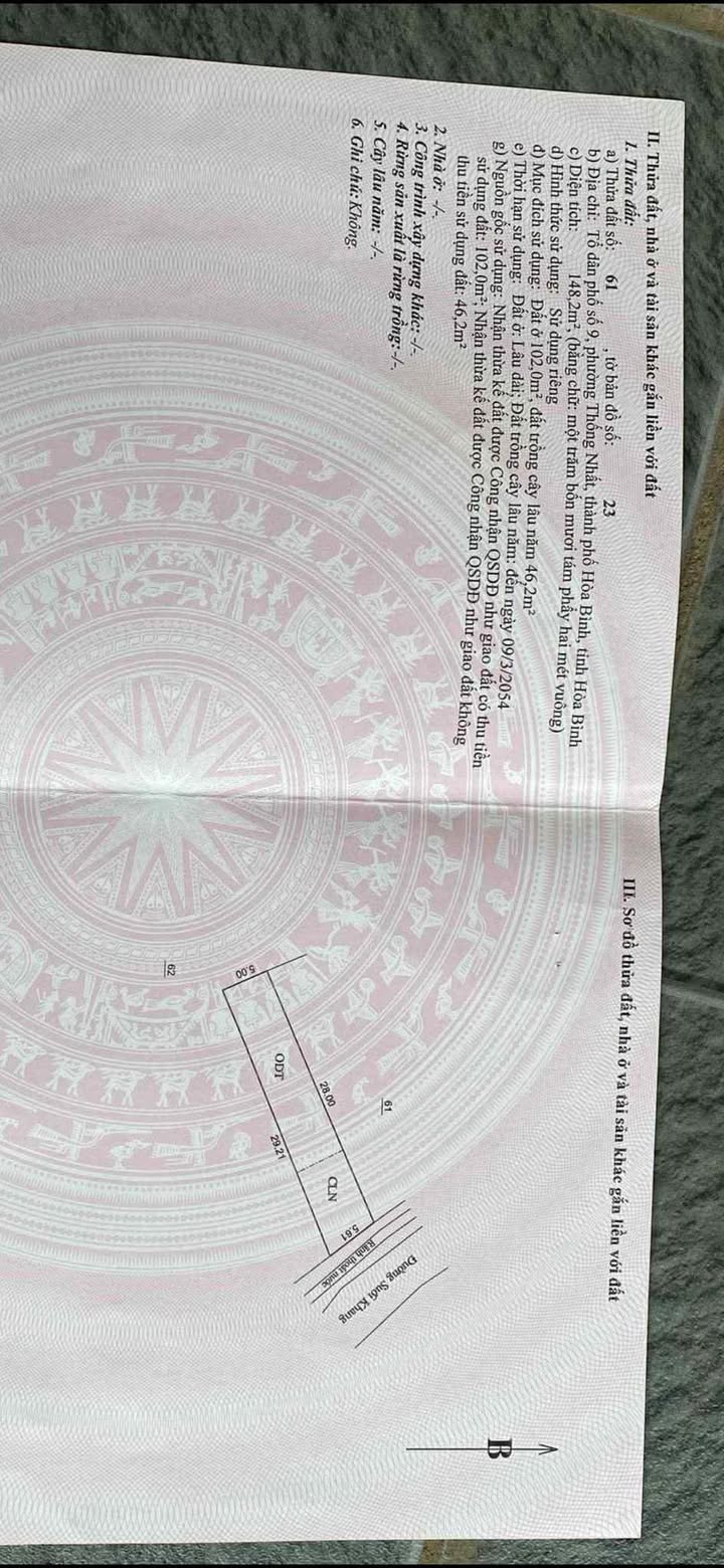 Đất nền 148m² tại phường Thống Nhất, Hòa Bình - Sổ đỏ chính chủ, giá thỏa thuận!