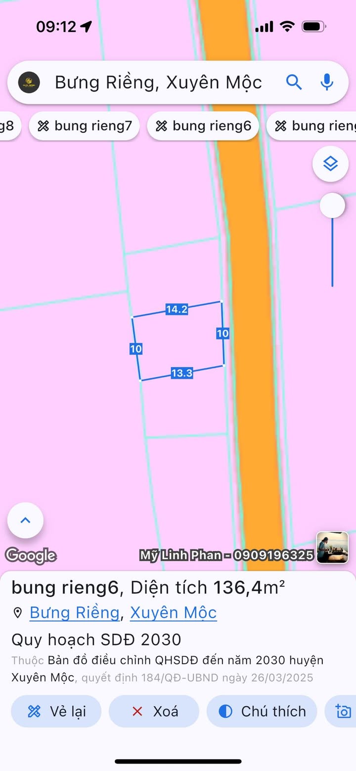 Đất Bưng Riềng Xuyên Mộc 136m² giá 950 triệu - Chờ bạn đầu tư!
