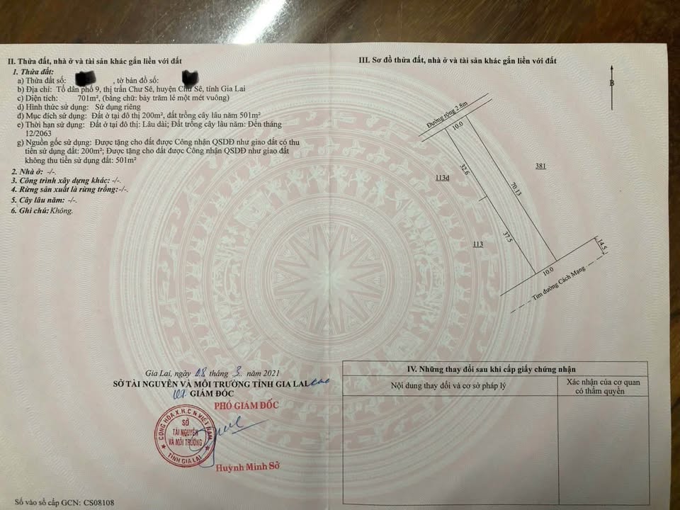 Đất mặt tiền Đường Cách Mạng, Chư Sê, Gia Lai 700m² - Cơ hội đầu tư vàng!