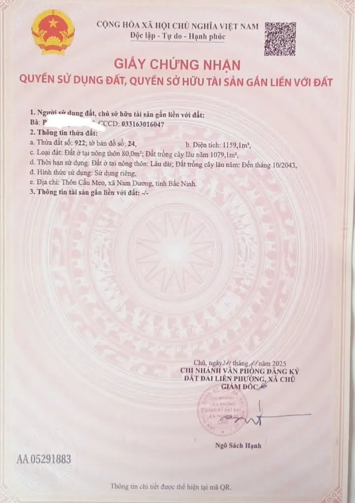 Đất nền xã Nam Dương, Bắc Ninh 2000m² giá 900 triệu - Đầu tư sinh lời ngay!