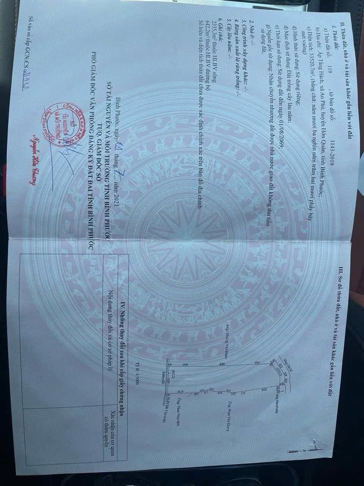 Đất nền xã An Phú, Hớn Quản, Bình Phước 50.000m² giá 1 tỷ - Cơ hội đầu tư hấp dẫn!